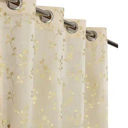 GEET CREATIONS Cream-Coloured Set of 2 Floral Door Curtain-picture-25