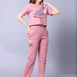 Lazy Lush Printed Pure Cotton T-shirt & Trousers Co-Ords-image-94