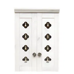 DZYN Furnitures White & Yellow Textured Wooden Ziantra Pooja Mandir With Door-picture-24