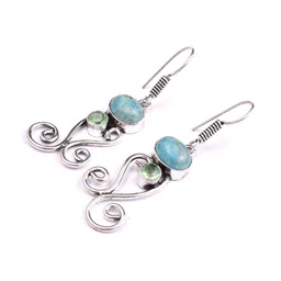 AAR Jewels Silver-Plated Brass Agate Drop Earrings-picture-36