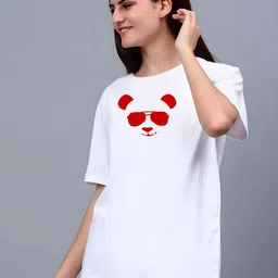 KAIDO Women Graphic Printed Round Neck Cotton Relaxed Fit T-shirt image 5