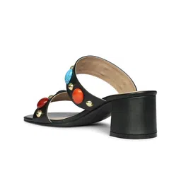 Saint G Embellished Leather Block Sandals image 3