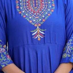 KALINI Floral Printed Round Neck Anarkali Kurta image 3