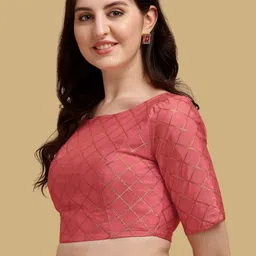 Oomph! Woven Design Boat Neck Saree Blouse image 4