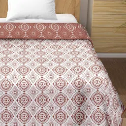 Anadhika Brown Floral AC Room Single Bed Dohar-picture-27