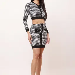 Moda Rapido Checked Cuffed Sleeve Sheath Cotton Dress image 5