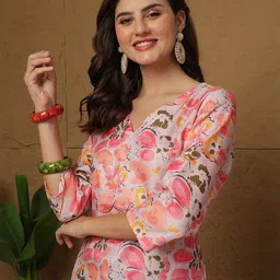 Anouk Rustic Floral Printed V-Neck Straight Kurti-picture-31