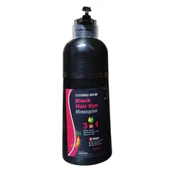 COSMO HUB 3 In 1 Shine Color Black Hair Dye Shampoo - 500 ml image 5
