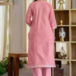 SANISA Women Ethnic Motifs Regular Thread Work Kurta with Trousers & With Dupatta image 5