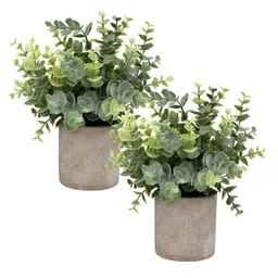 TIED RIBBONS Green 2 Pieces Artificial Plants With Pots image 5