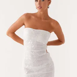 LULU & SKY Women Embellished Strapless Sequined Bandeau Mini Dress-picture-35