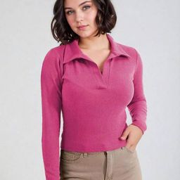 Stylecast X Kotty Women Solid Shirt Collar Long Sleeve Top-picture-17