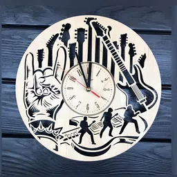 QEZNEF Beige Solid Geometric Traditional Wall Clock-image-32