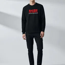 Manlino Men Anime Graphic Printed Sweatshirt image 5