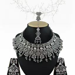 VATSALYA CREATION Alloy Silver-Plated Jewellery Set-picture-27