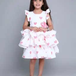 Pink Chick Print Flutter Sleeve Fit & Flare Dress-picture-30