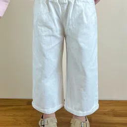 LULU & SKY Girls Solid High-rise Wide Leg Pants image 3