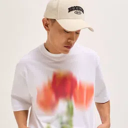 THE BEAR HOUSE Men Abstract Printed Round Neck Cotton Oversized T-shirt image 1
