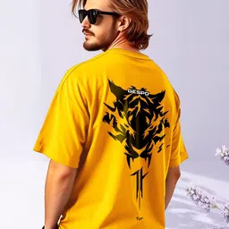 AUSK Graphic Printed Round Neck Drop Shoulder Sleeves Oversized Pure Cotton T-shirt-picture-41