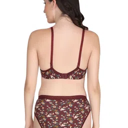 Liigne Pack Of 2 Women Everyday Printed Padded Bra Pure Cotton Lingerie Set image 5