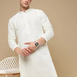 here&now x sanwara Sanwara Men Thread Work Summer Sheers Kurta image 3