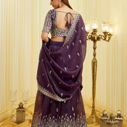 kasee Embroidered Sequinned Semi-Stitched Lehenga & Blouse With Dupatta image 3