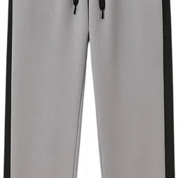 vontade Men Solid, Striped Grey Track Pants image 4