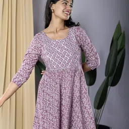 KALINI Ethnic Motifs Print Formal Fit & Flare Midi Dress-image-15