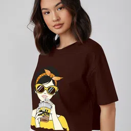 AAHWAN Women Applique T-shirt image 2