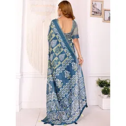 Jinal & Jinal Ethnic Motifs Zari Linen Blend Saree image 2