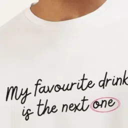 Bene Kleed Typography Printed Drop-Shoulder Sleeves Oversized Pure Cotton T-shirt image 2