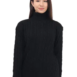 HAUTEMODA Women Cable Knit Woollen Cardigan-image-29