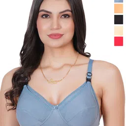 Liigne Women Pack of 5 Solid Full Coverage Non Padded Non-Wired Regular Maternity Bra-picture-15