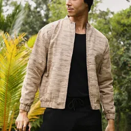 Campus Sutra Men Geometric Lightweight Bomber Jacket image 5