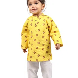 MAMA AND PEACHES Kids Animal Printed Pure Cotton Kurta with Trouser-picture-33