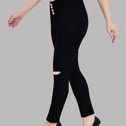 Mevan Women Regular Fit Mid-Rise Mildly Distressed Stretchable Jeans image 2