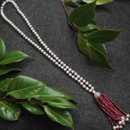 Anouk Pearls Beaded Crystal AD Stones Studed Long Necklace image 2