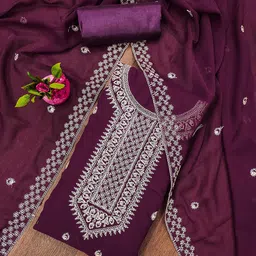 SAINOOR Embroidered Silk Georgette Unstitched Dress Material-picture-18