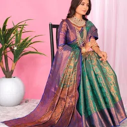AKSH FASHION Multi Silk Blend Sarees-picture-30