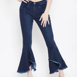 Nifty Women Blue Cotton Bootcut Mid-Rise Jeans-image-11