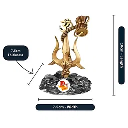 DARIDRA BHANJAN Brown Trishul With Damru Showpiece image 5