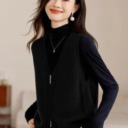StyleCast Women V-Neck Long Sleeves Sweater Vest-image-48