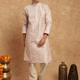 SOURAGYA Men Floral Printed Chikankari Kurta-picture-23