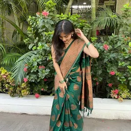 SWEETPEL Woven Design Zari Saree image 2