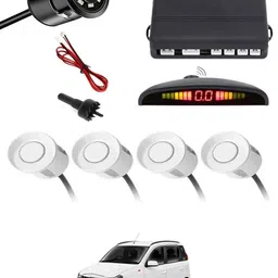 Car Parking Sensors - Set of 4 with Reverse Parking Camera (White)-213 Safety of Passengers/Car One Alarm Kit-2147 Parking Sensor-image-13