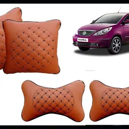peeps store Beige Leatherite Car Pillow Cushion for Tata-picture-32