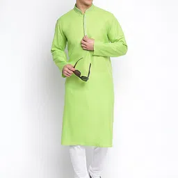 Here&Now X Sanwara Men Green Thread Work Kurta-picture-30