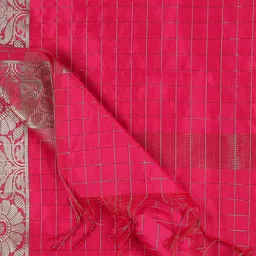 Dupatta Bazaar Women Pink & Gold-Toned Woven Design Dupatta image 2