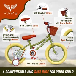 goal VAPE Boys/Girls Kids Cycle for 2 - 5 Years with Training Wheels & Basket 14 T (inch) Road Cycle image 2