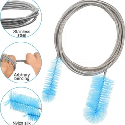 mr traders Stainless Steel Flexible Double Side Brush for Filter Pumps Pipe Cleaner Brush Solvent Aquarium Cleaner image 2